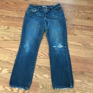 Chico’s distressed bootcut jean